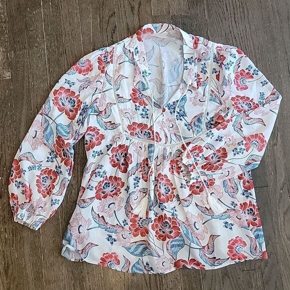 💥FLORAL blouse sz M - Picture 1 of 5